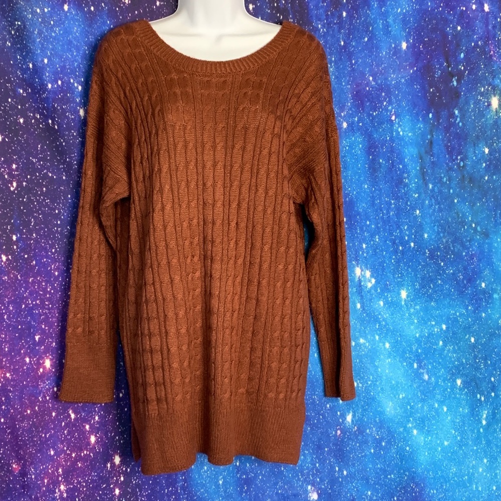 Purple Snow- Burnt Orange Knit Sweater size 2x